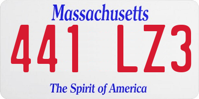 MA license plate 441LZ3