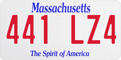 MA license plate 441LZ4