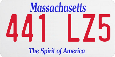 MA license plate 441LZ5