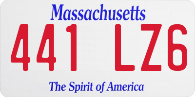 MA license plate 441LZ6