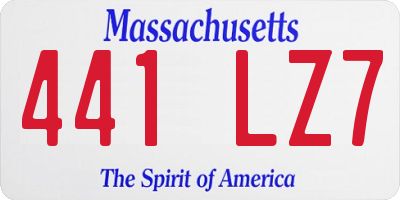 MA license plate 441LZ7