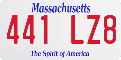 MA license plate 441LZ8