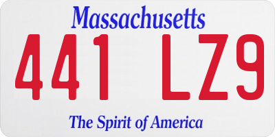 MA license plate 441LZ9