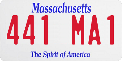 MA license plate 441MA1