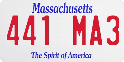 MA license plate 441MA3