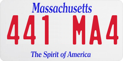 MA license plate 441MA4