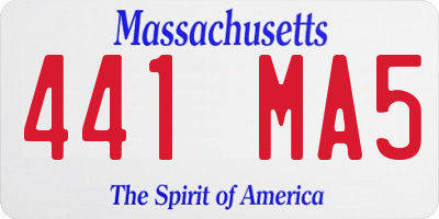 MA license plate 441MA5
