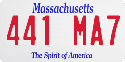 MA license plate 441MA7