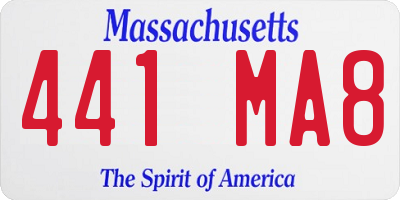 MA license plate 441MA8