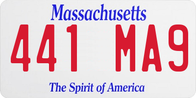 MA license plate 441MA9