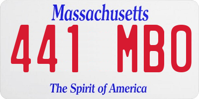 MA license plate 441MB0