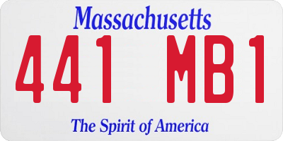 MA license plate 441MB1