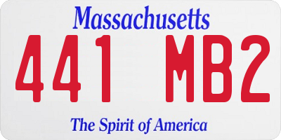 MA license plate 441MB2