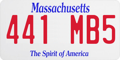 MA license plate 441MB5