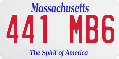 MA license plate 441MB6