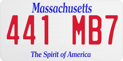 MA license plate 441MB7