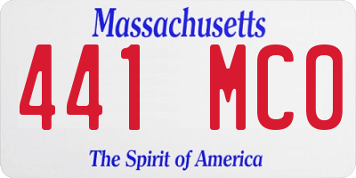 MA license plate 441MC0