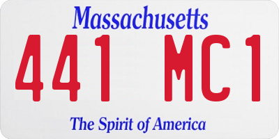 MA license plate 441MC1