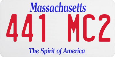 MA license plate 441MC2