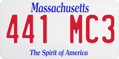 MA license plate 441MC3