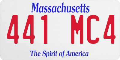 MA license plate 441MC4