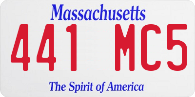 MA license plate 441MC5