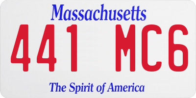 MA license plate 441MC6