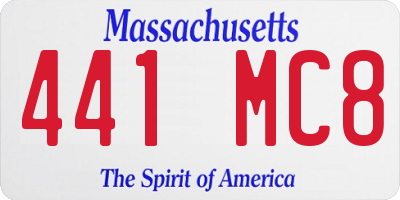 MA license plate 441MC8