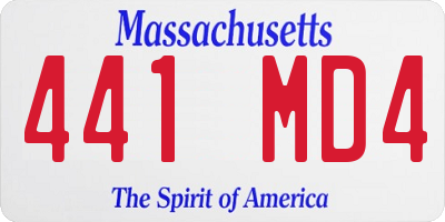 MA license plate 441MD4