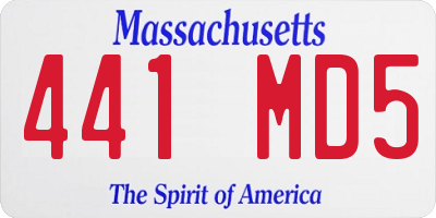 MA license plate 441MD5