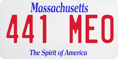 MA license plate 441ME0