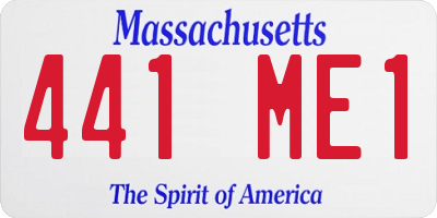 MA license plate 441ME1