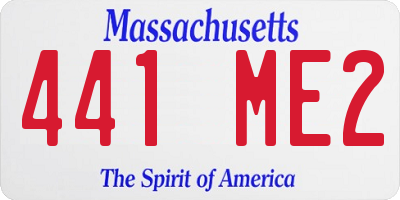 MA license plate 441ME2