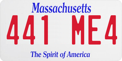 MA license plate 441ME4