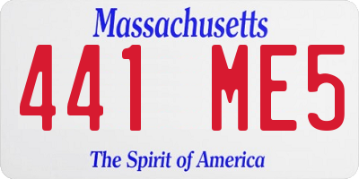 MA license plate 441ME5