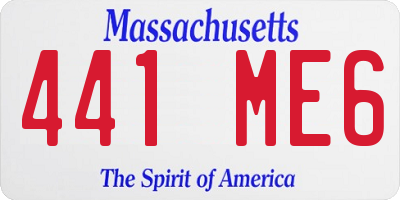 MA license plate 441ME6