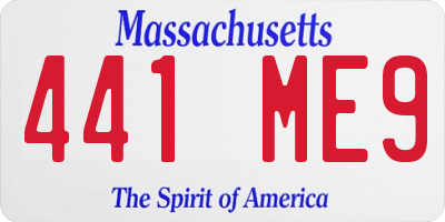 MA license plate 441ME9