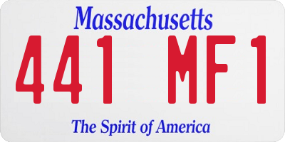 MA license plate 441MF1