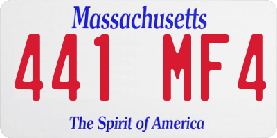 MA license plate 441MF4