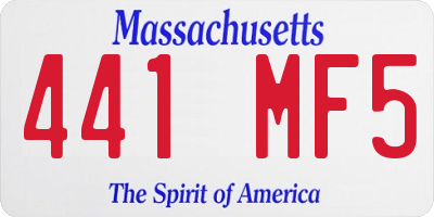 MA license plate 441MF5