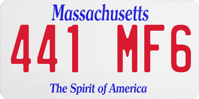 MA license plate 441MF6