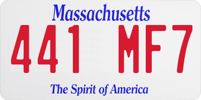 MA license plate 441MF7