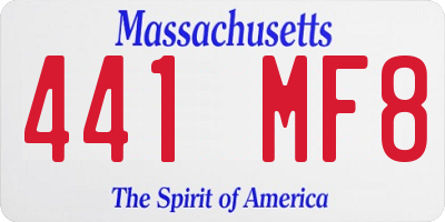 MA license plate 441MF8