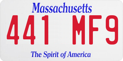 MA license plate 441MF9