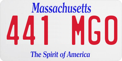 MA license plate 441MG0