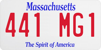 MA license plate 441MG1