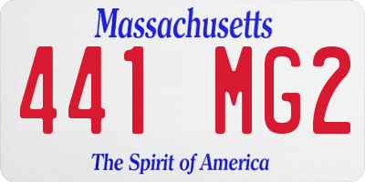 MA license plate 441MG2