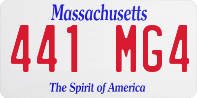MA license plate 441MG4