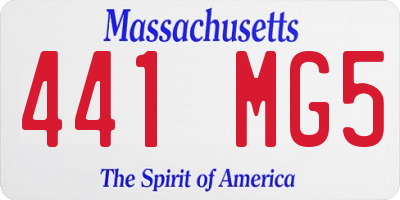 MA license plate 441MG5