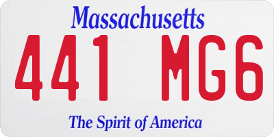 MA license plate 441MG6